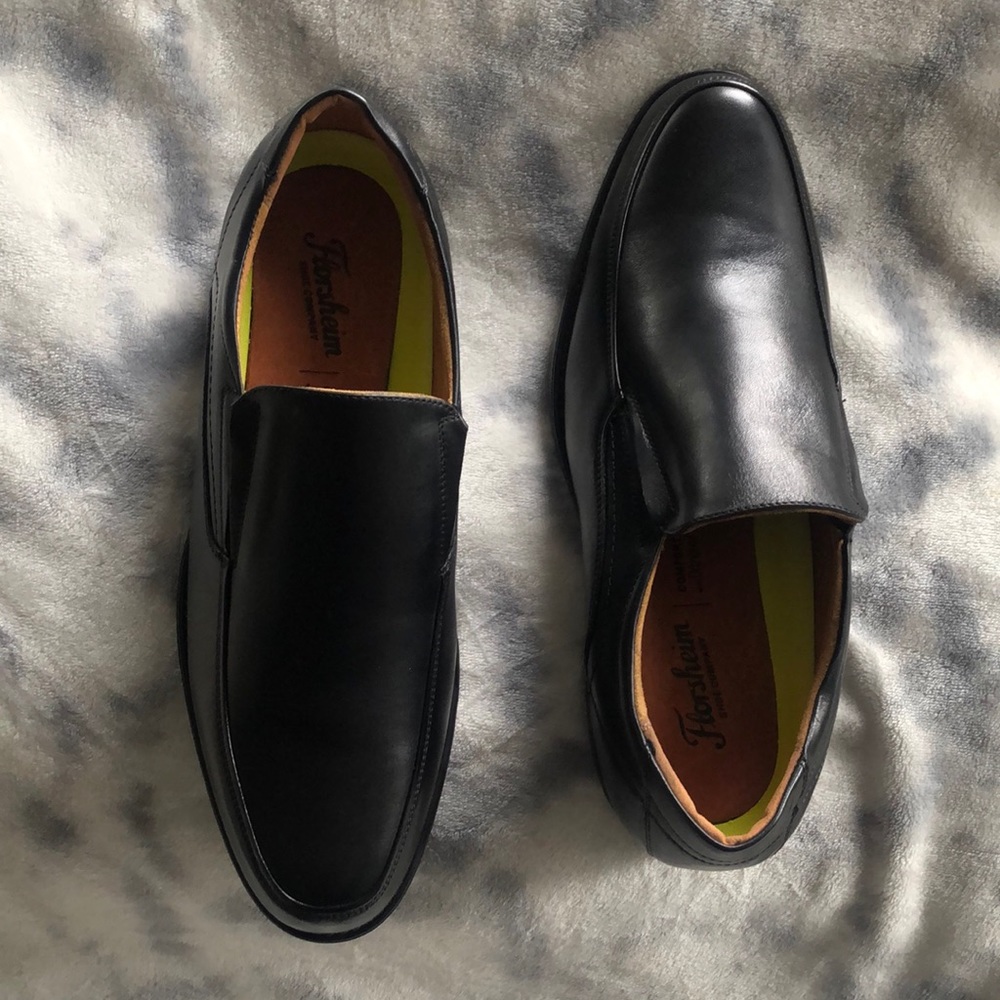 Florsheim Men NWT Black Shoes Leather Comfortech with Ortholite Shoes size 11